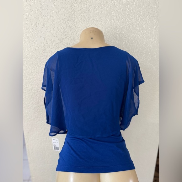 Vintage 2000s y2k sexy Forever 21 Royal Blue Blouse casual tee basic NWT - Picture 2 of 4
